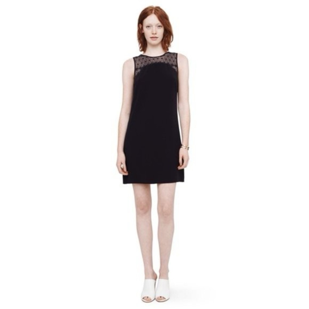 Club Monaco Black Mini Dress with Sheer Detail